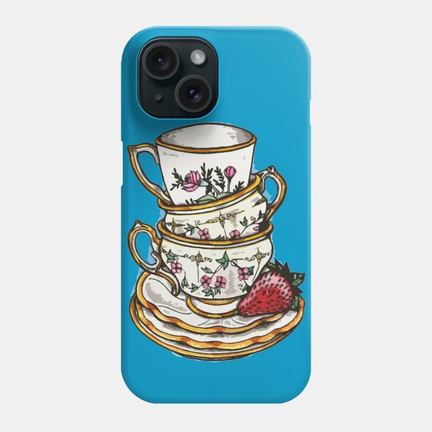 Teacup Trio Phone Case by CrypticCrystals