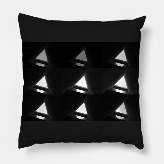 SNJ - Triangular moods – Black & White version + Carbon Black background color (◕‿◕✿) Pillow by SNJ 新農氏
