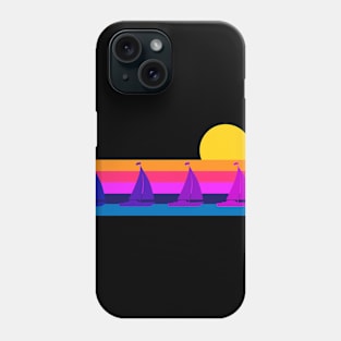 Retro Synthwave Style Sailboat Sunset Phone Case