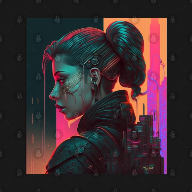 Cyberpunk futuristic woman cyborg by SJG-digital