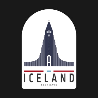 Iceland, Reykjavik Iceland Skyline Sticker T-Shirt