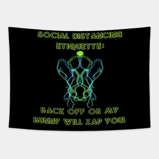 Social Distancing Etiquette Funny Bunny Mask Quarantine Tapestry