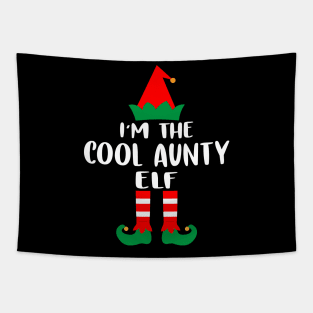 I'm The Cool Aunty Elf Family Matching Group Christmas Costume Outfit Pajama Funny Gift Tapestry