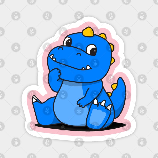 Blue Dino Magnet by LetItFlow Design