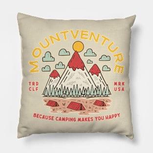 MOUNTVENTURE BECAUSE CAMPING MAKES YOU HAPPY Pillow