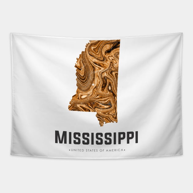 Mississippi state map abstract gold Tapestry by StudioGrafiikka