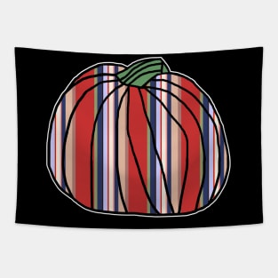 Halloween Horror Pumpkin Red Blue Stripes Tapestry