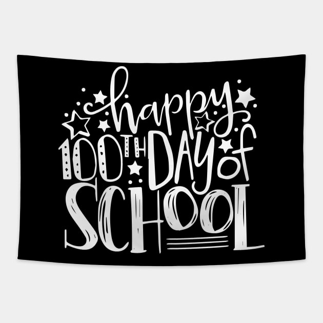 Happy 100th Day of School Teachers 100 Days Tapestry by ZimBom Designer