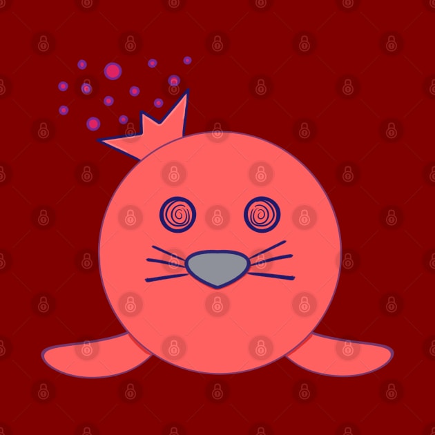 Kawaii Cute Pomegranate Baby Seal by vystudio
