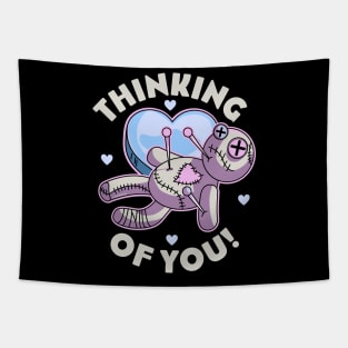 Thinking of You Voodoo Doll Heart Valentines Day Pastel Goth Tapestry