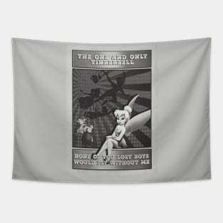 Too fly tinkerbell BW Tapestry