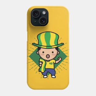 Cute Brazil Football Fan // Kawaii Cute Brasil Soccer Supporter Phone Case