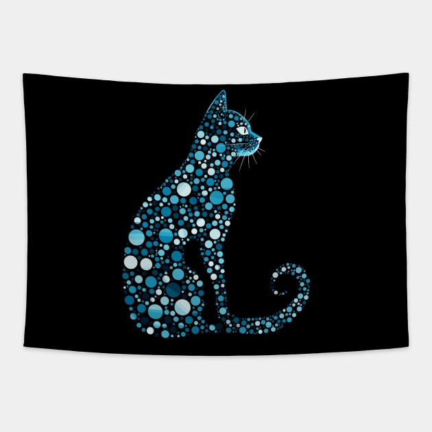 Happy Dot Day Cute Cat Tapestry by everetto