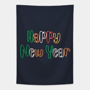 "Cheers to a Bright Beginning: Happy New Year 2024!" Tapestry