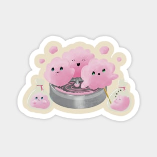 Candyfloss Friends: cotton candy friends, pink and cute having fun and playing. Magnet