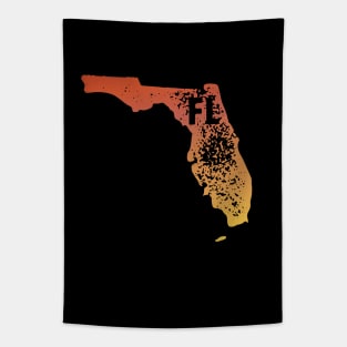 US state pride: Stamp map of Florida (FL letters cut out) Tapestry