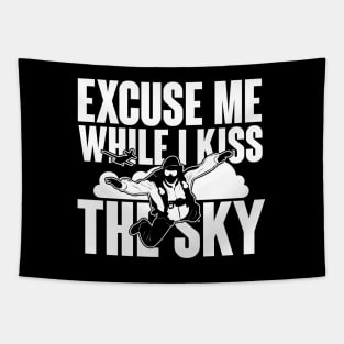 Excuse me while I kiss the sky (black) Tapestry