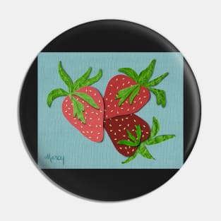 Strawberry Trio Papercut Illustration by MarcyBrennanArt Pin