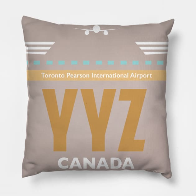 YYZ CANADA Toronto airport code Pillow by Woohoo
