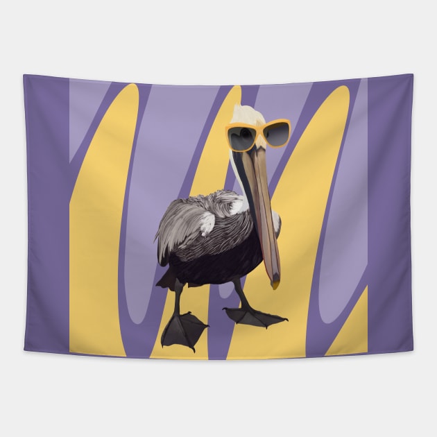 Fun Summer Vibes Pelican Tapestry by Suneldesigns