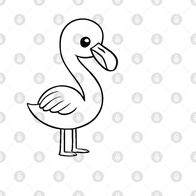 Cute Baby Flamingo Animal Outline by Zenflow