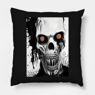 CRAZY RED AND GREEN EYED HALLOWEEN ZOMBIE Pillow