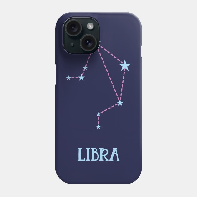 Libra Zodiac Sign Constellation Phone Case by Adrian's Outline