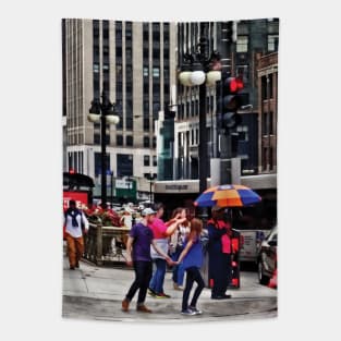 Chicago IL - Rainy Day on E Wacker Drive Tapestry