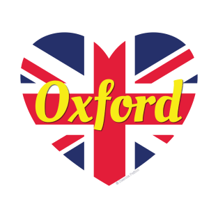 Oxford England UK British Flag Heart T-Shirt