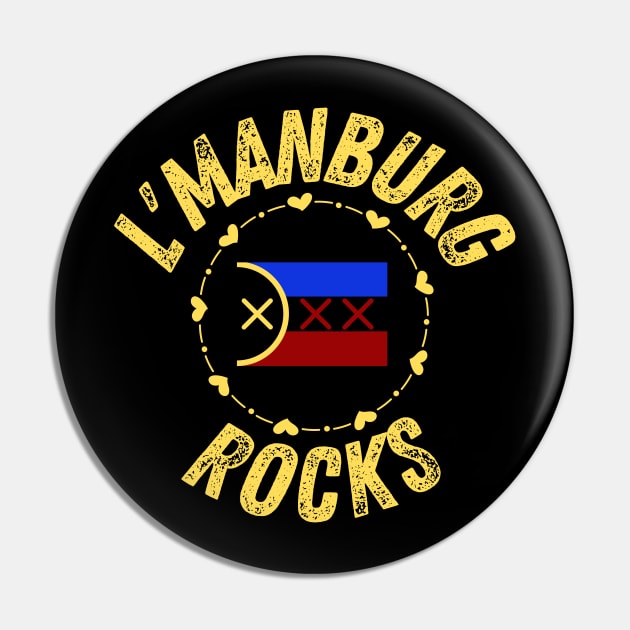 L'manburg Rocks with Cute Flag Pin by The Sober Art