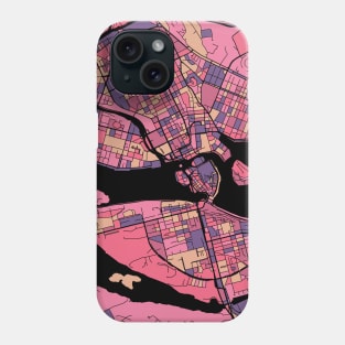 Stockholm Map Pattern in Purple & Pink Phone Case