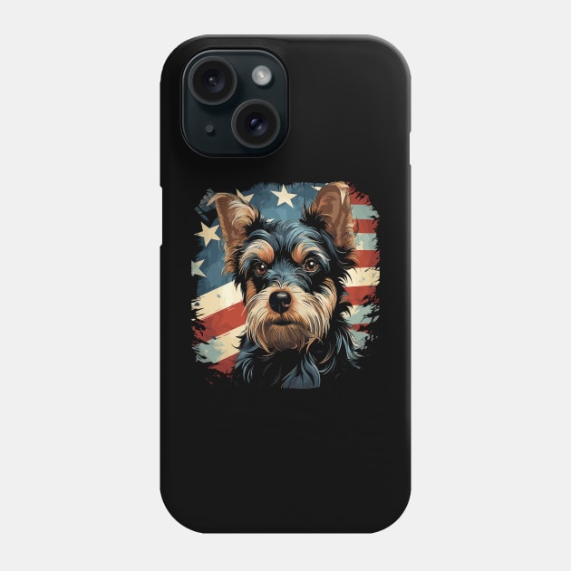 Patriotic Yorkshire Terrier Phone Case by JH Mart