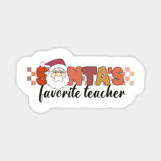 Santa's Favorite Teacher, Merry Christmas Gift For Teacher Magnet