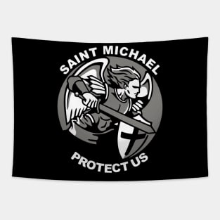 Saint Michael Protect Us Tapestry