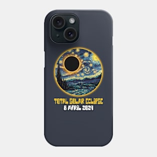 starry night - Total Solar Eclipse - 8 avril 2024 Phone Case