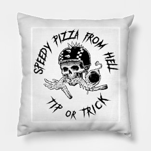 Speedy Pizza From Hell white Pillow