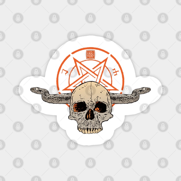 Halloween Skull and snakes Magnet by erickoo