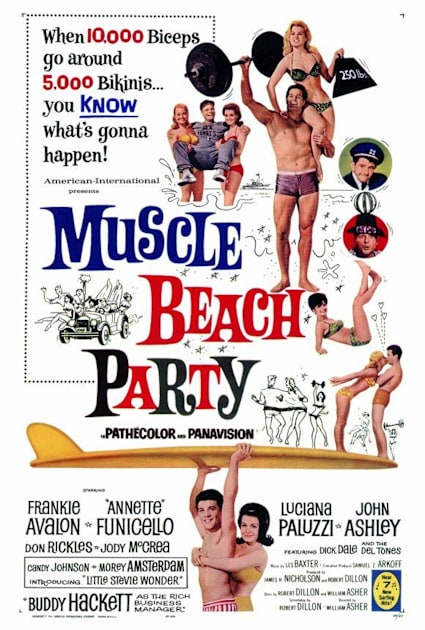 Vintage Movie - Muscle Beach Party Poster Kids T-Shirt by Kleiertees