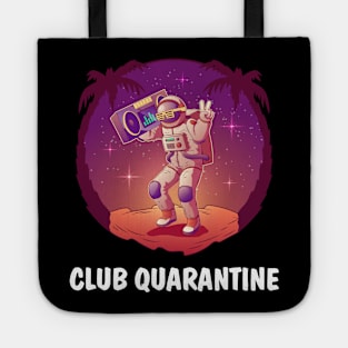 Dancing astronaut or spaceman character in space suit and sunglasses Tote