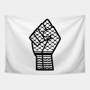 Keffiyeh Black Power Fist - Right Side - Front Tapestry