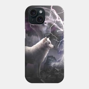 Lightning Wolf Howling At The Moon Phone Case