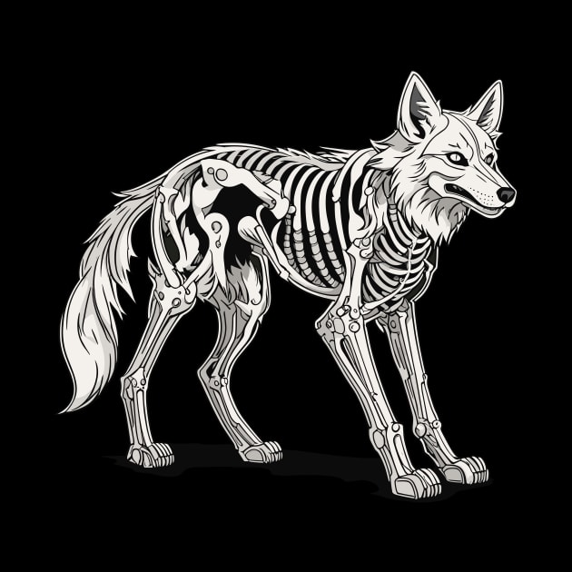 Wolf Skeleton Illustration by FluffigerSchuh