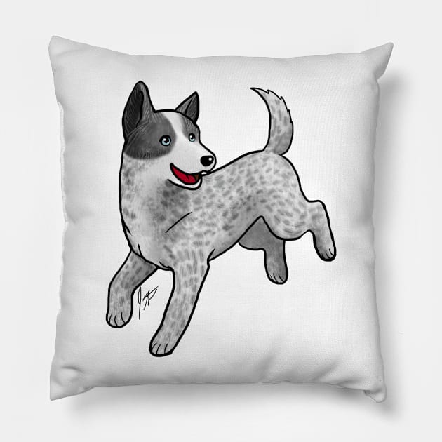 Dog - Australian Shepherd - Blue Mottle Pillow by Jen's Dogs Custom Gifts and Designs