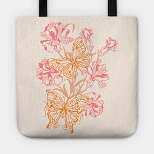 Summer Butterflies and Flowers Tote