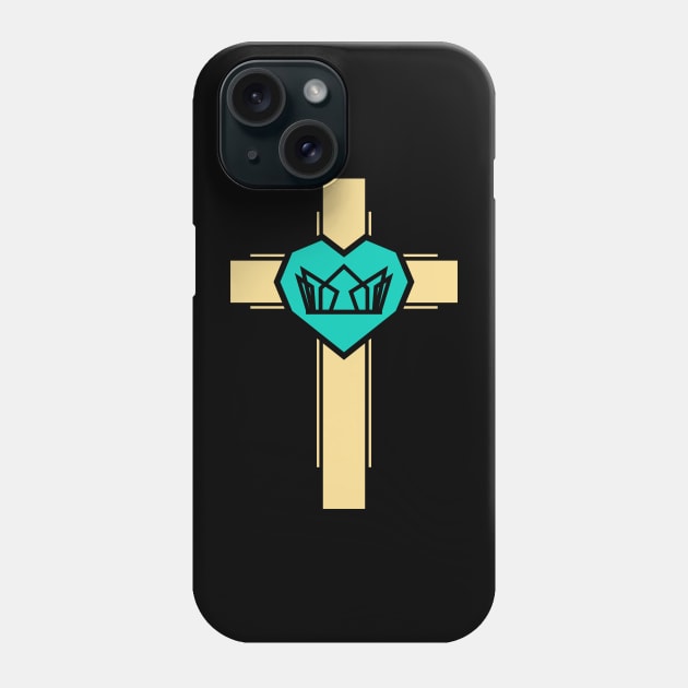 Crown of thorns inside the heart on the cross Phone Case by Reformer