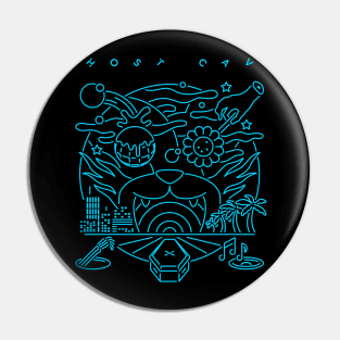 Ghost Cave (blue neon) Pin