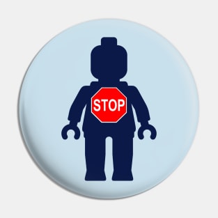 Minifig with Stop Sign Pin