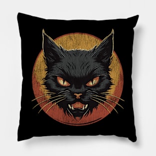 Vintage Black Cat III Pillow