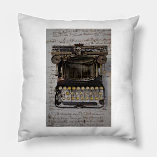 Old Typewriter And Handwritten Letter Pillow