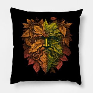 Jack Of The Wood Traditional Pagan Celtic Greenman Pillow